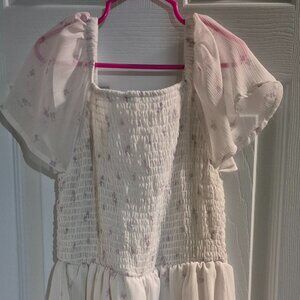 Janie & Jack THE GRACE FLORAL SMOCKED PUFF SLEEVE DRESS Size 10 12